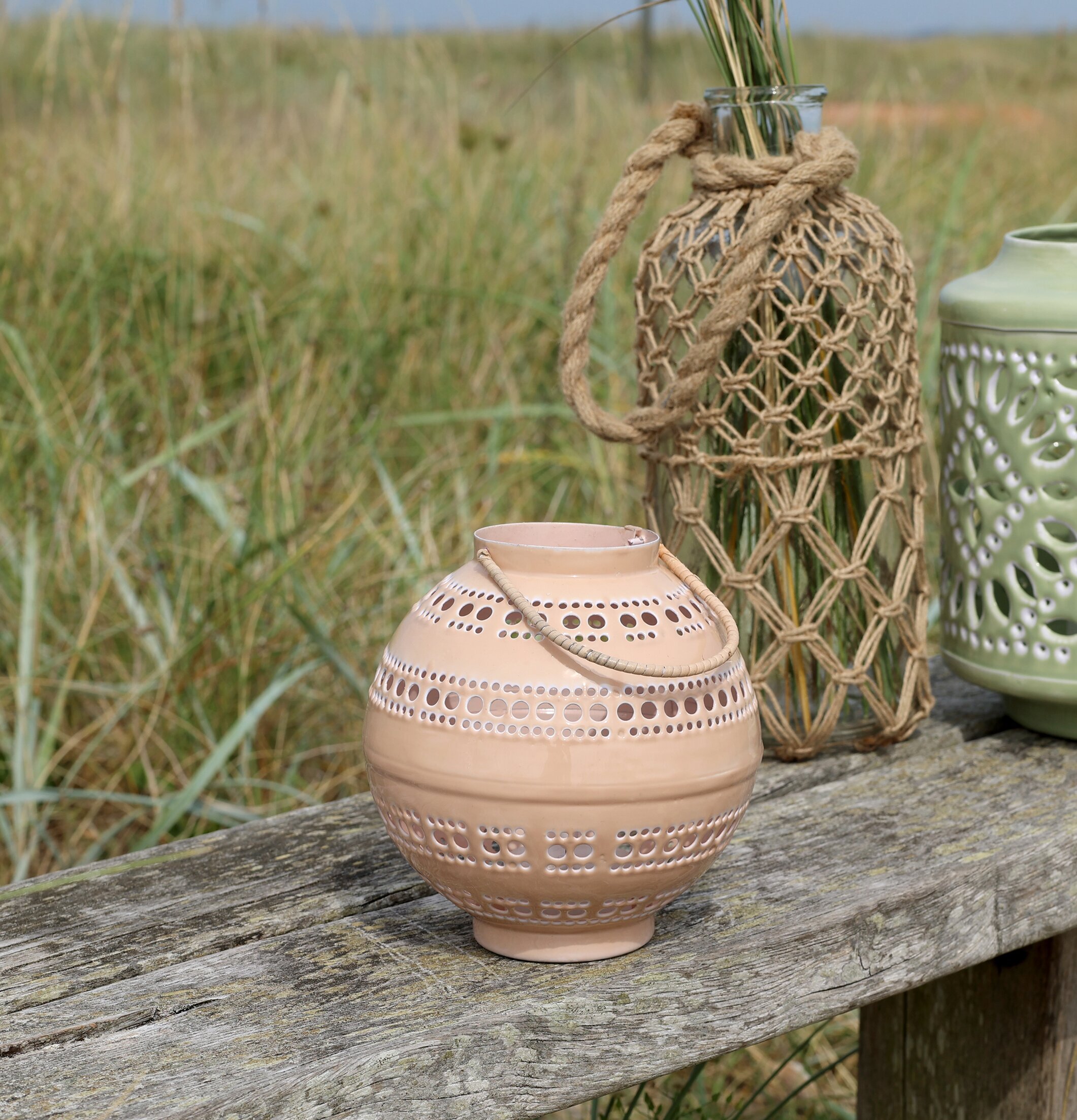 Ljuslykta Emalj Rosa Chic Antique Lyktor Endless Light Ljuslyktor Övrig prydnad/dekoration för inredning utemiljö