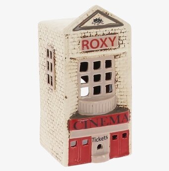 Foto: Keramikljuslykta som biograf med murstensfasad