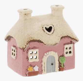 Ljuslykta Village Pottery - Mini Heart Cottage Pink Joe Davies Lyktor Endless Light Ljuslyktor