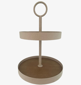 2-våningsfat Cream Miljögården Fat för ljus, lyktor, växter och krukor Tårt-/kakfat Tårtfat Kakfat