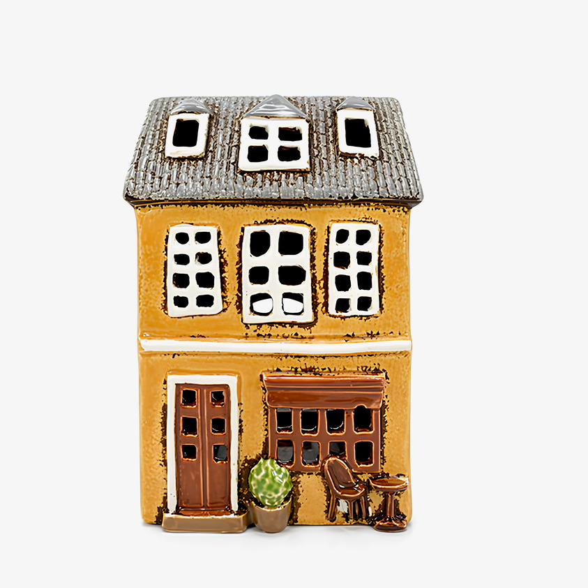 Ljuslykta Hus Gul Det Gamle Apotek Lyktor Endless Light Ljuslyktor