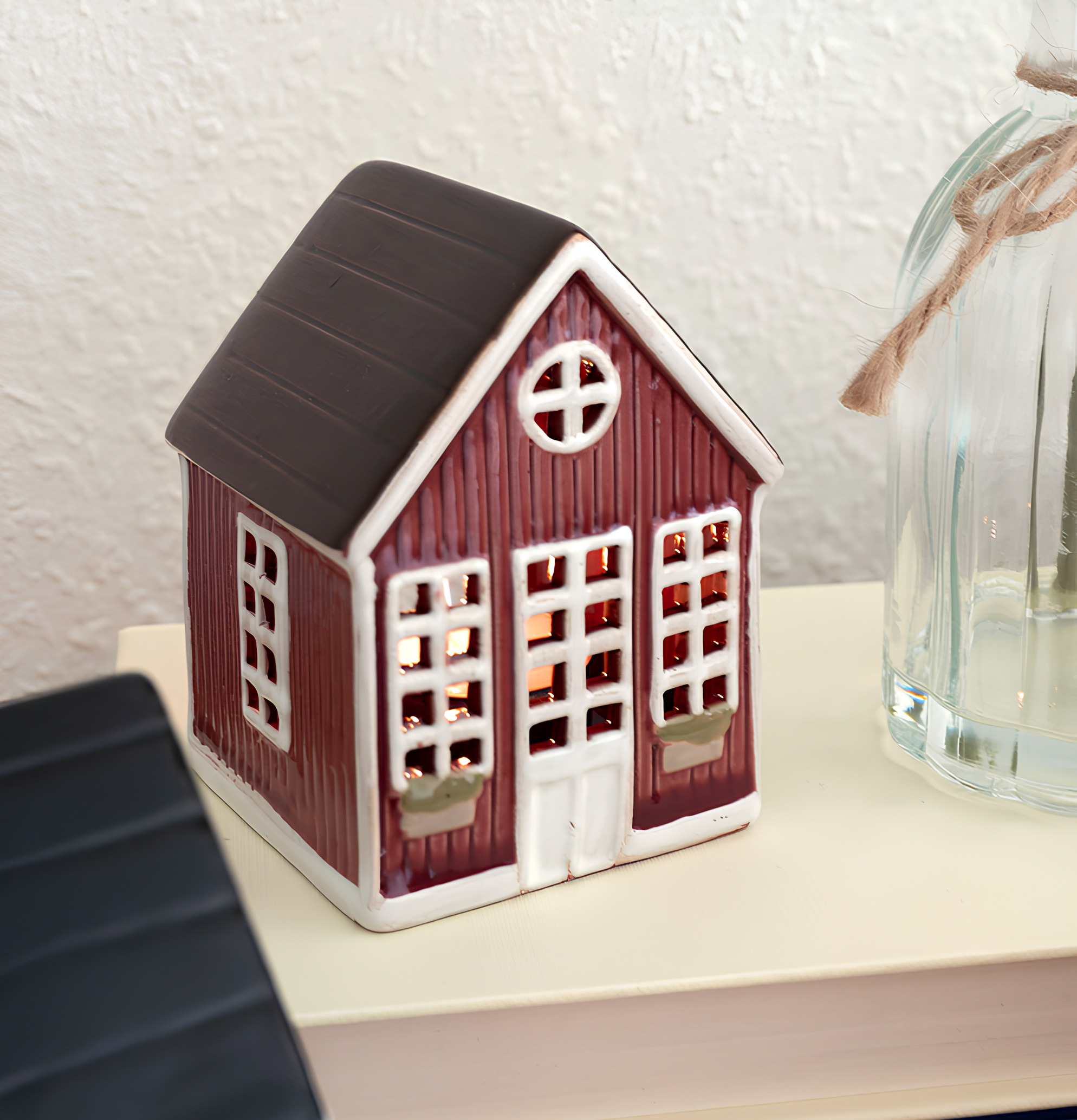 Ljuslykta Hus Röd Det Gamle Apotek Lyktor Endless Light Ljuslyktor