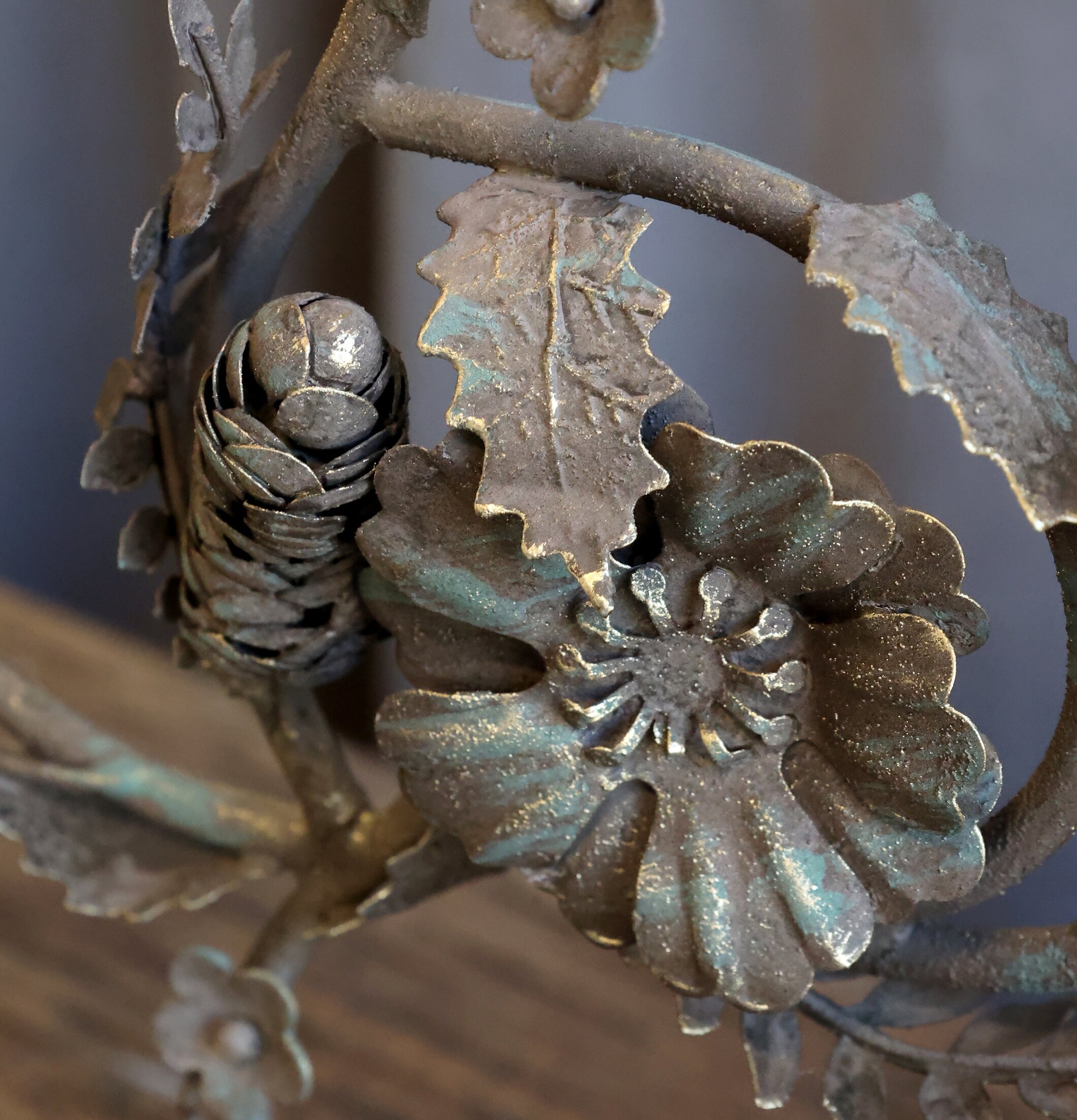 Fransk ljusstake med blomsterdekor Chic Antique Ljusstakar Adventsstakar Ljushållare Ljushyllor