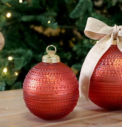 Julkula med Stearinljus Cherry Ø8 cm Chic Antique Ljus Värmeljus