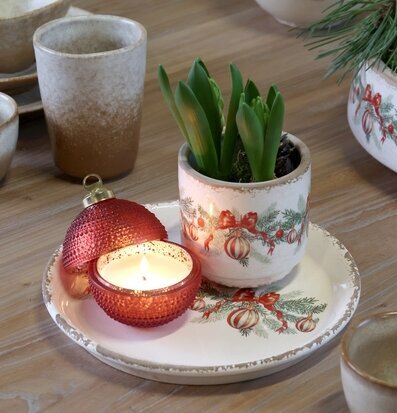 Julkula med Stearinljus Cherry Ø8 cm Chic Antique Ljus Värmeljus