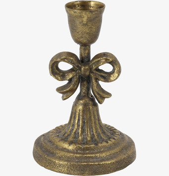 Ljusstake med Rosett Antik Mässing 12 cm Chic Antique Ljusstakar Adventsstakar Ljushållare Ljushyllor