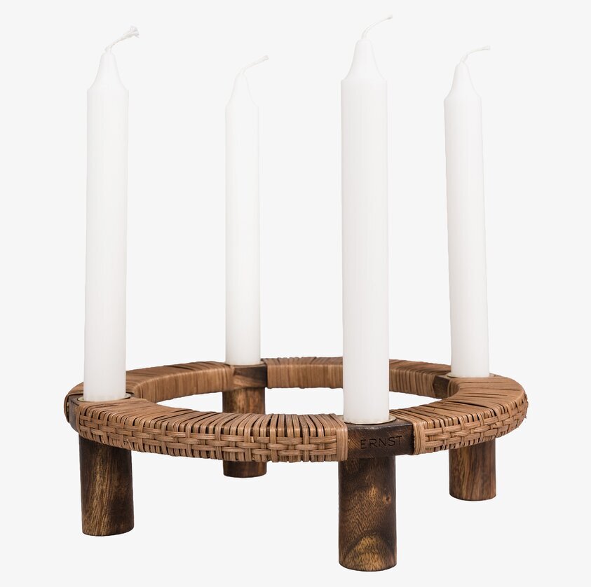 Adventsljusstake Rund 4 Ljus Mörkt Trä Ernst Ljusstakar Adventsstakar Ljushållare Ljushyllor