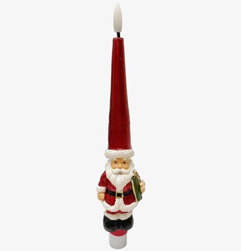 Kronljus Tomte Röd LED 2-Pack Deluxe Homeart Stearinljus batteridrivna
