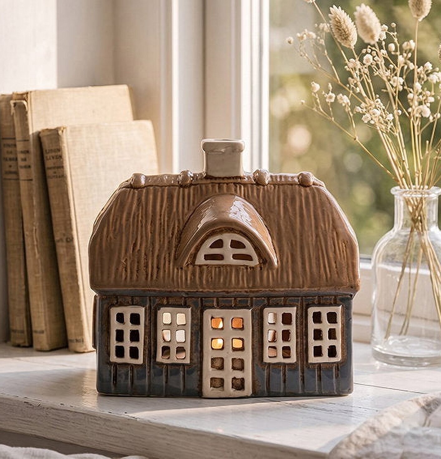 Ljuslykta Hus Blå Det Gamle Apotek Lyktor Endless Light Ljuslyktor