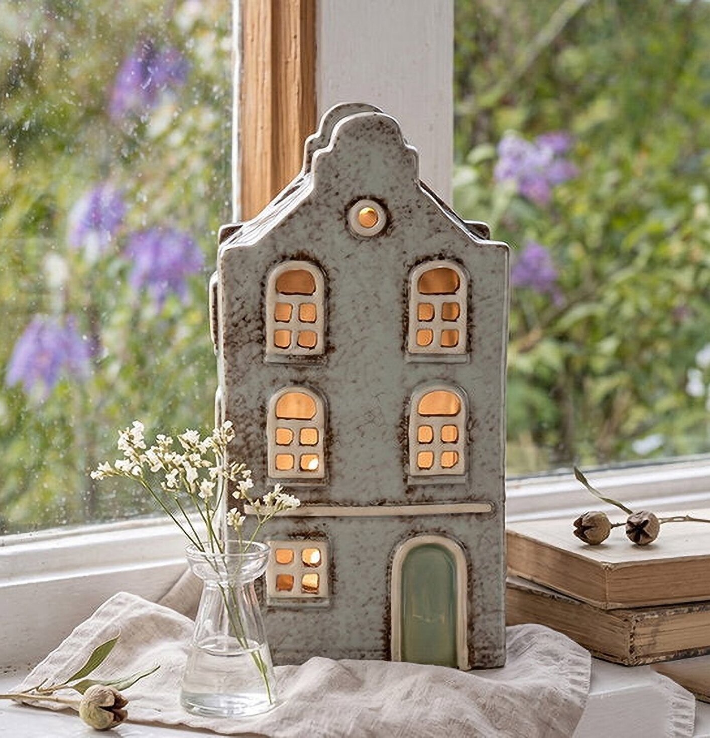 Ljuslykta Hus Gråbeige Det Gamle Apotek Lyktor Endless Light Ljuslyktor