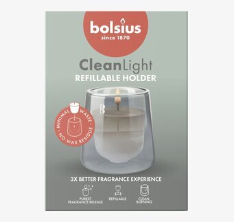 Bild på refillbart doftljus i glas – cypress & amber
