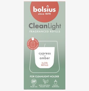 Foto förpackning doftljus refill 2-pack cypress amber
