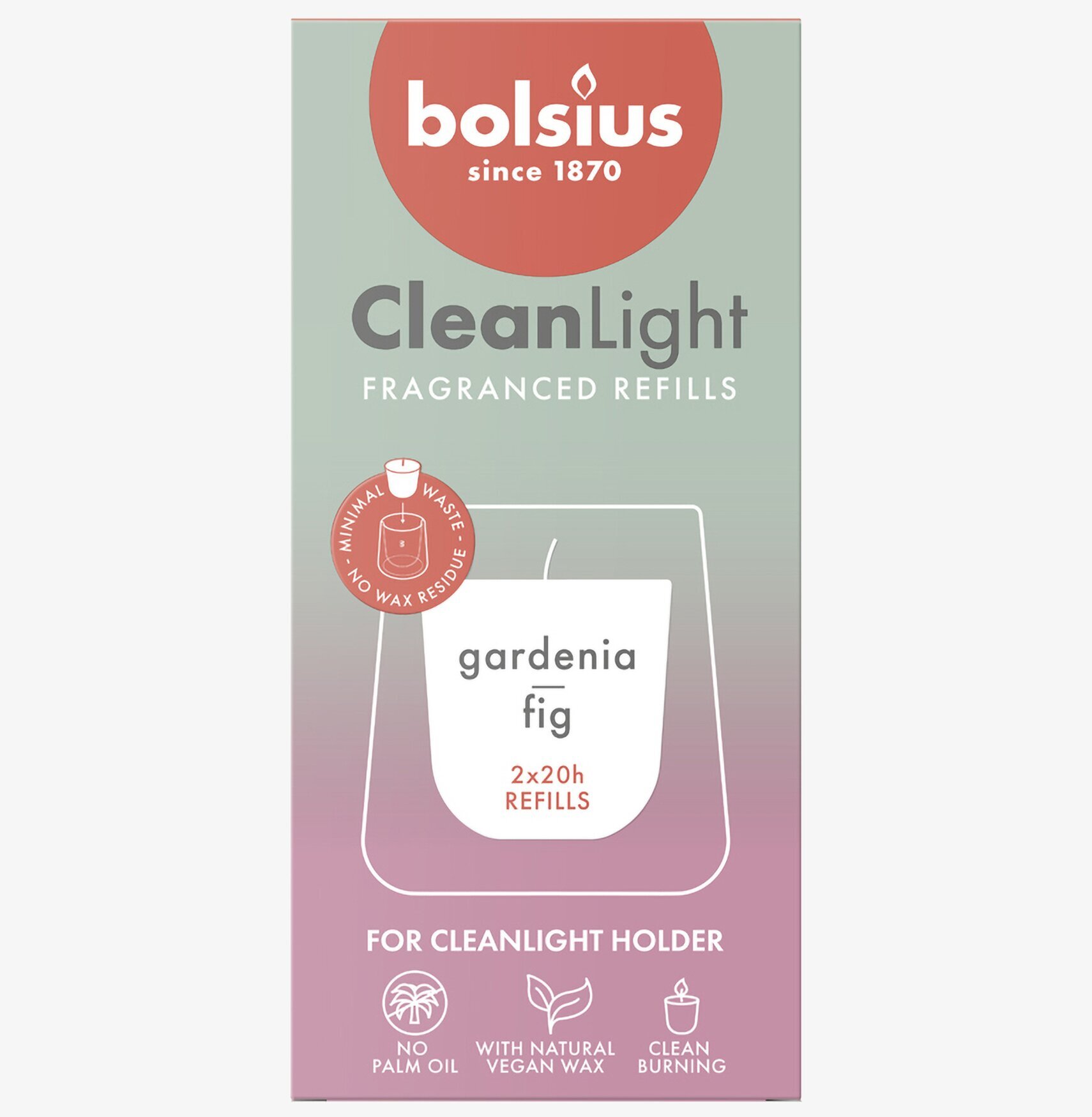 Bolsius CleanLight Doftljus Refill 2-pack - Gardenia & Fikon Doftljus/doftpinnar
