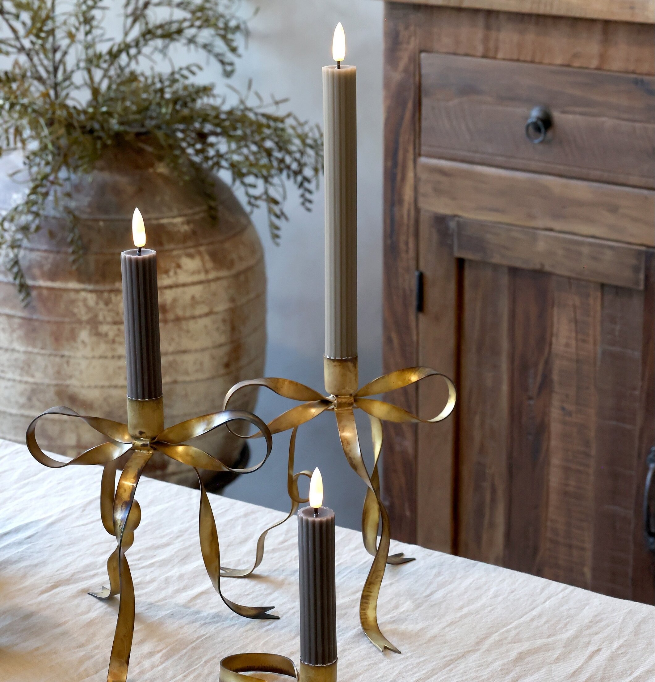 Kronljus LED Cenon Latte 2-pack 24,5 cm Chic Antique Stearinljus batteridrivna