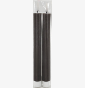 Foto: 2-pack LED-kronljus coffee, räfflade 24,5 cm