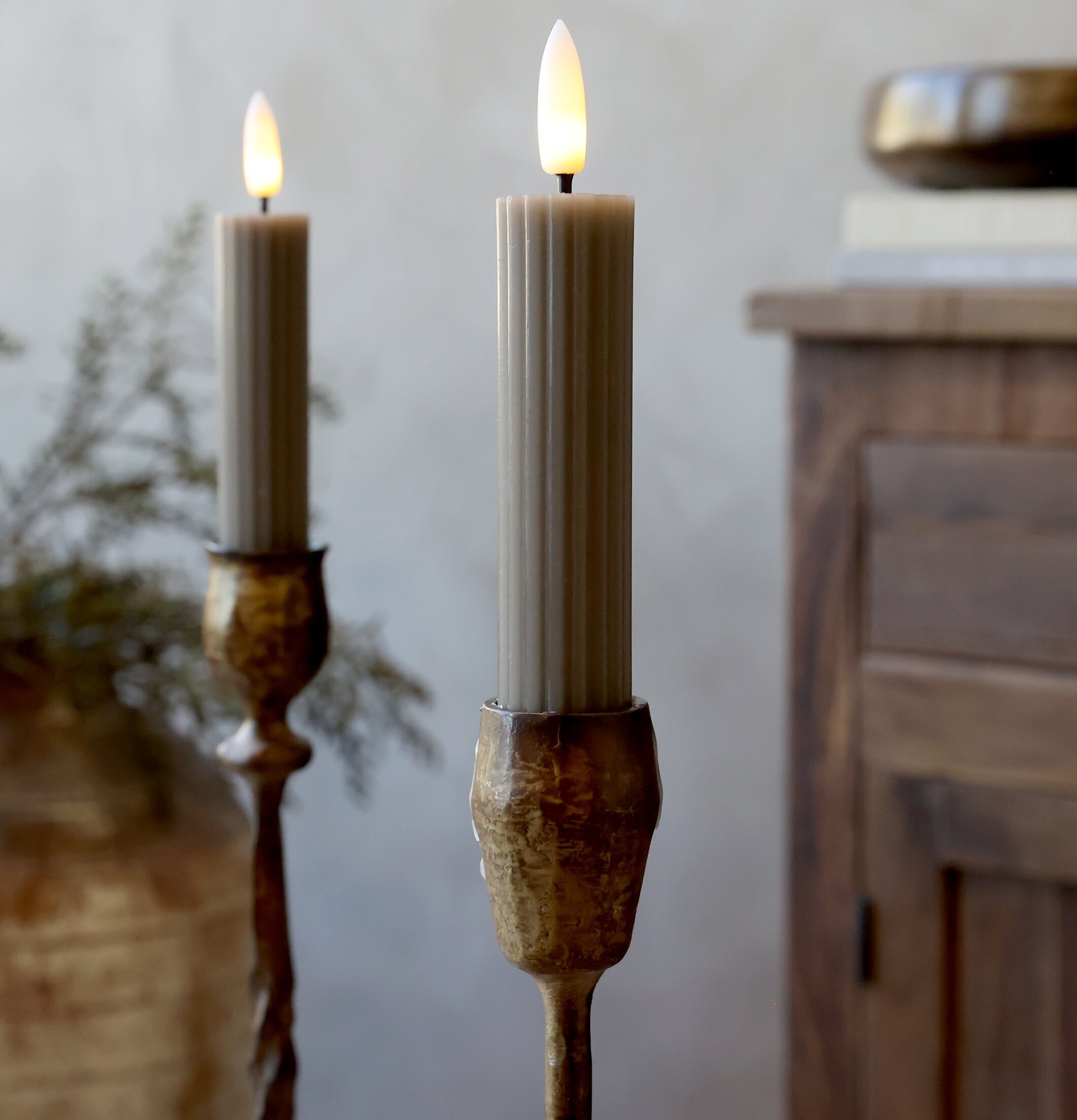 Kronljus LED Cenon Latte 2-pack 14 cm Chic Antique Stearinljus batteridrivna