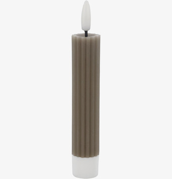 Foto: Räfflat LED-kronljus latte/beige med vit fot