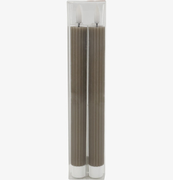 Foto: Två lattefärgade räfflade LED-kronljus 2-pack