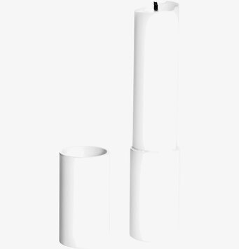 Bild av minimalistisk ljusstump med hållare i vitt