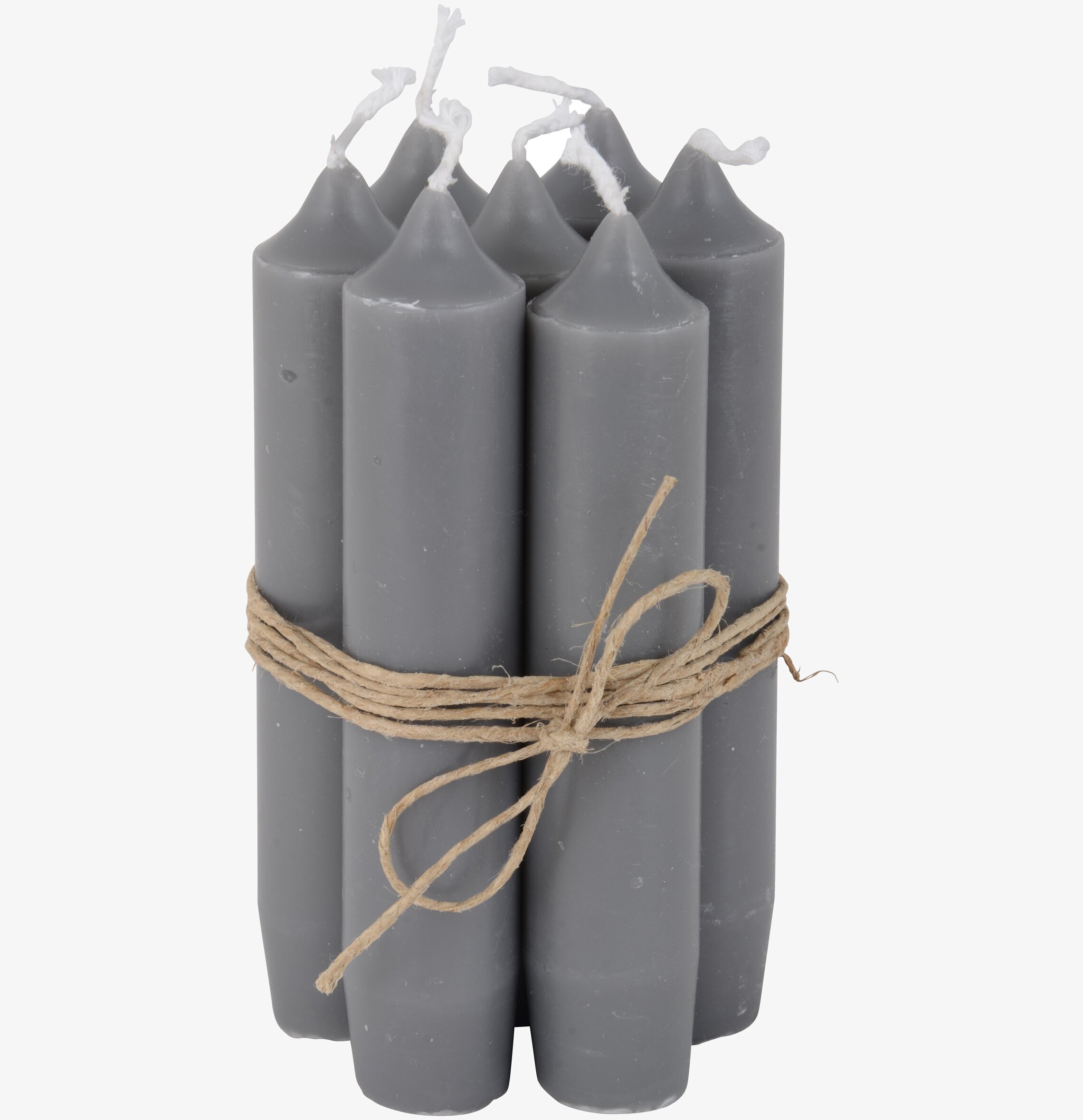 Stearinljus Mörkgrå från IB Laursen i set om sex stycken