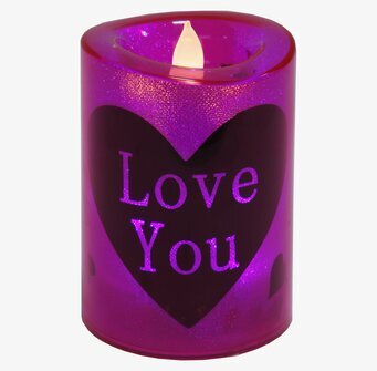 Bild av färgstark ljuslykta med LED-ljus och glittereffekt