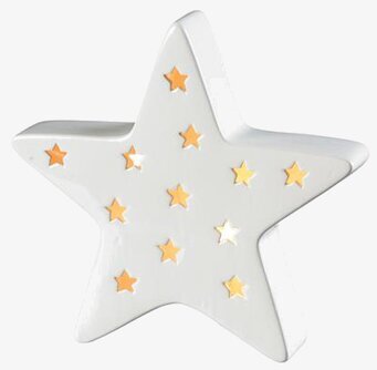 Bild av stilren vit ljuslykta i form av en stjärna