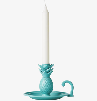 Foto av unik ljusstake med ananasdesign och turkos färg