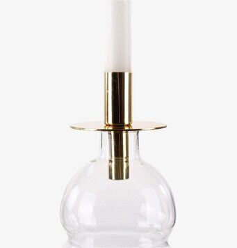 Bild av elegant cylinderformad ljusstake i glas och mässing