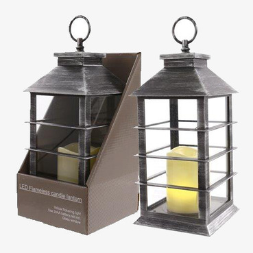 Bild av stilren ljuslykta med LED-ljus och glasdesign