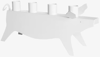 Bild av lekfull och modern vit ljusstake med grisform