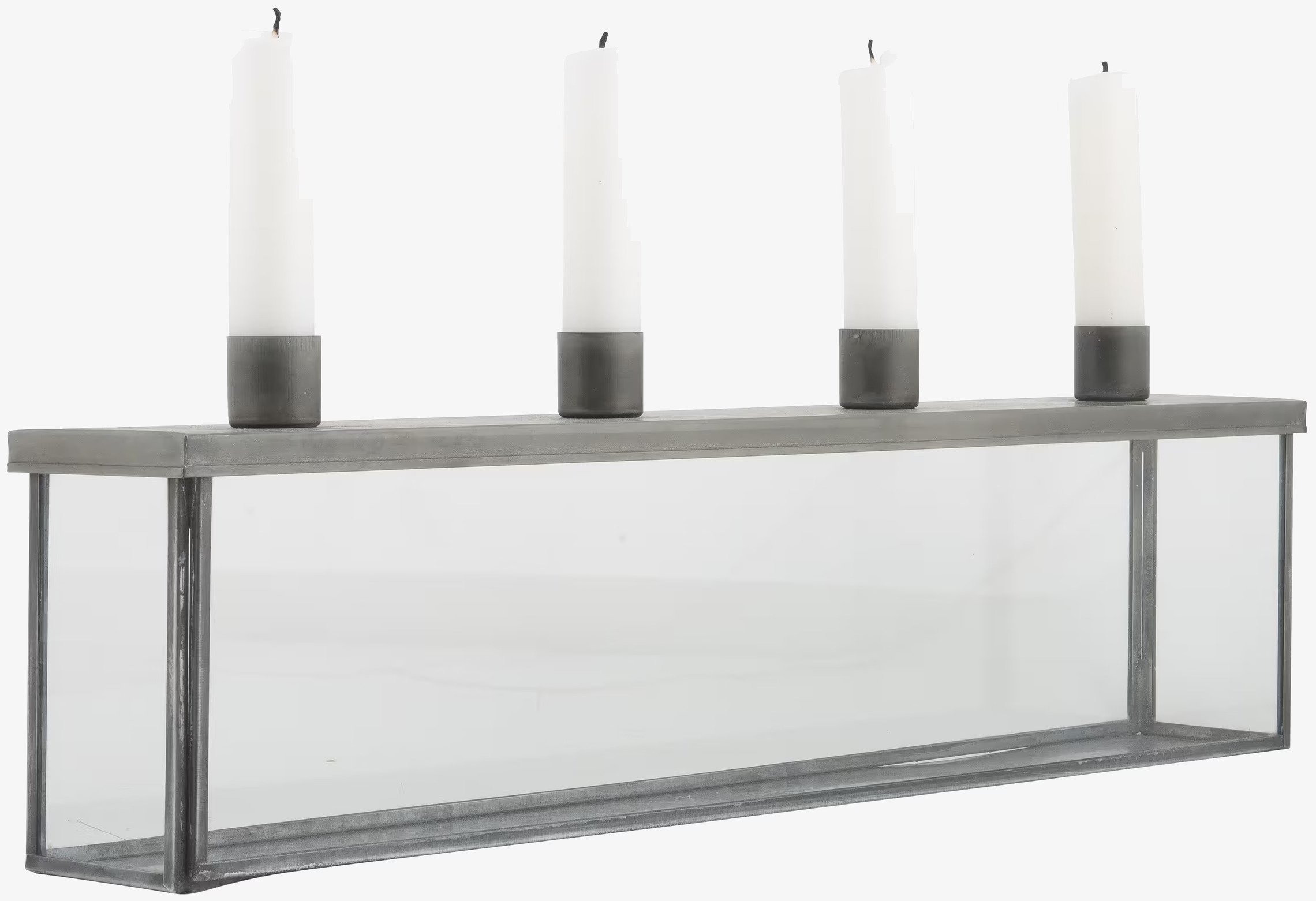 Ljusstake Adventsbox Grå från IB Laursen i metall och glas