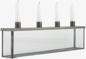 Bild av minimalistisk ljusstake i grå metall och glas