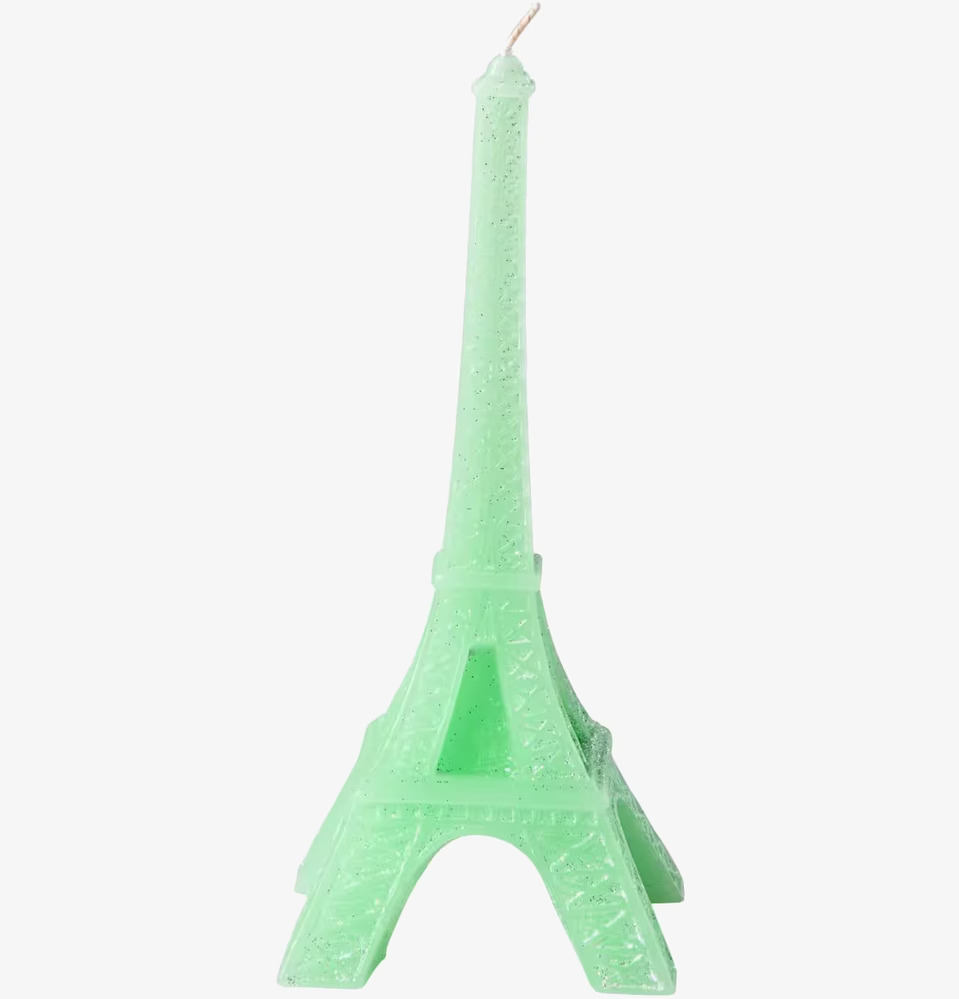Bild av unikt grönt ljus i form av Eiffeltornet
