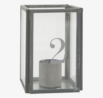 Bild av industriell adventsljusstake i zink och glas