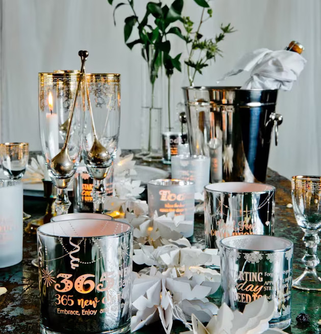 Good Times - Matt Vit ljuslykta från Majas Cottage i dukning