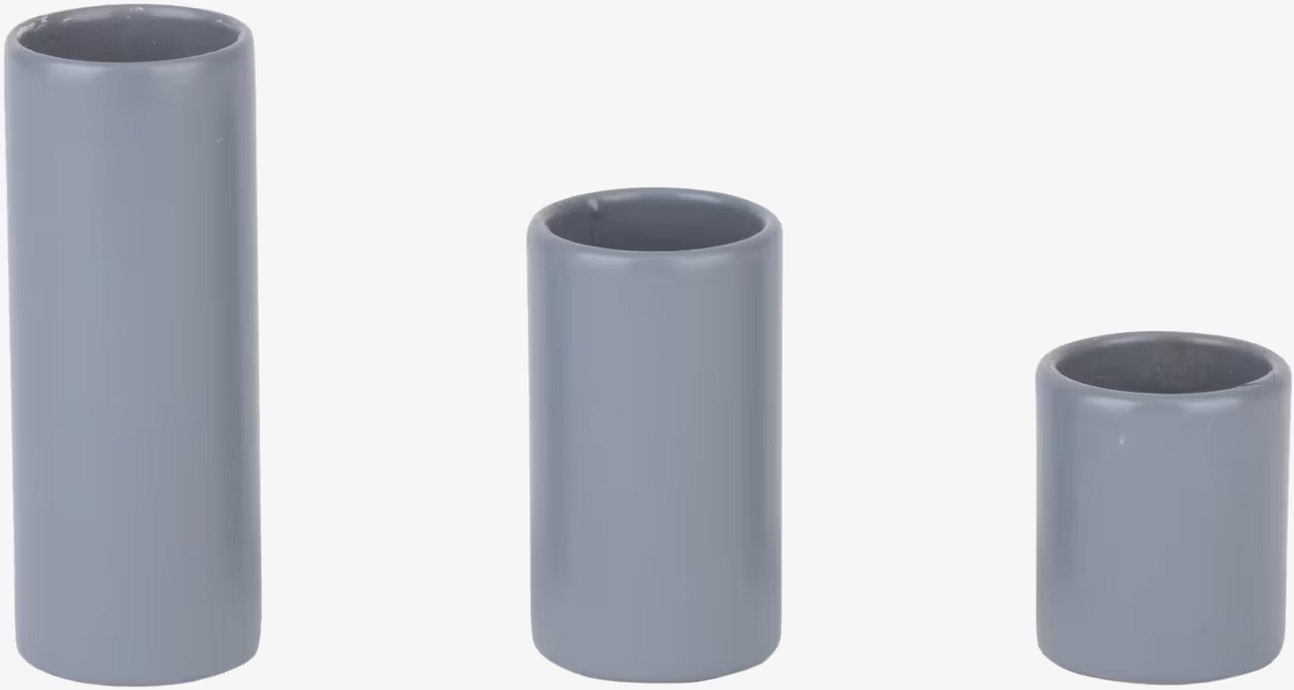 Ljusstump Grå 3-Pack från Ernst i tre olika storlekar