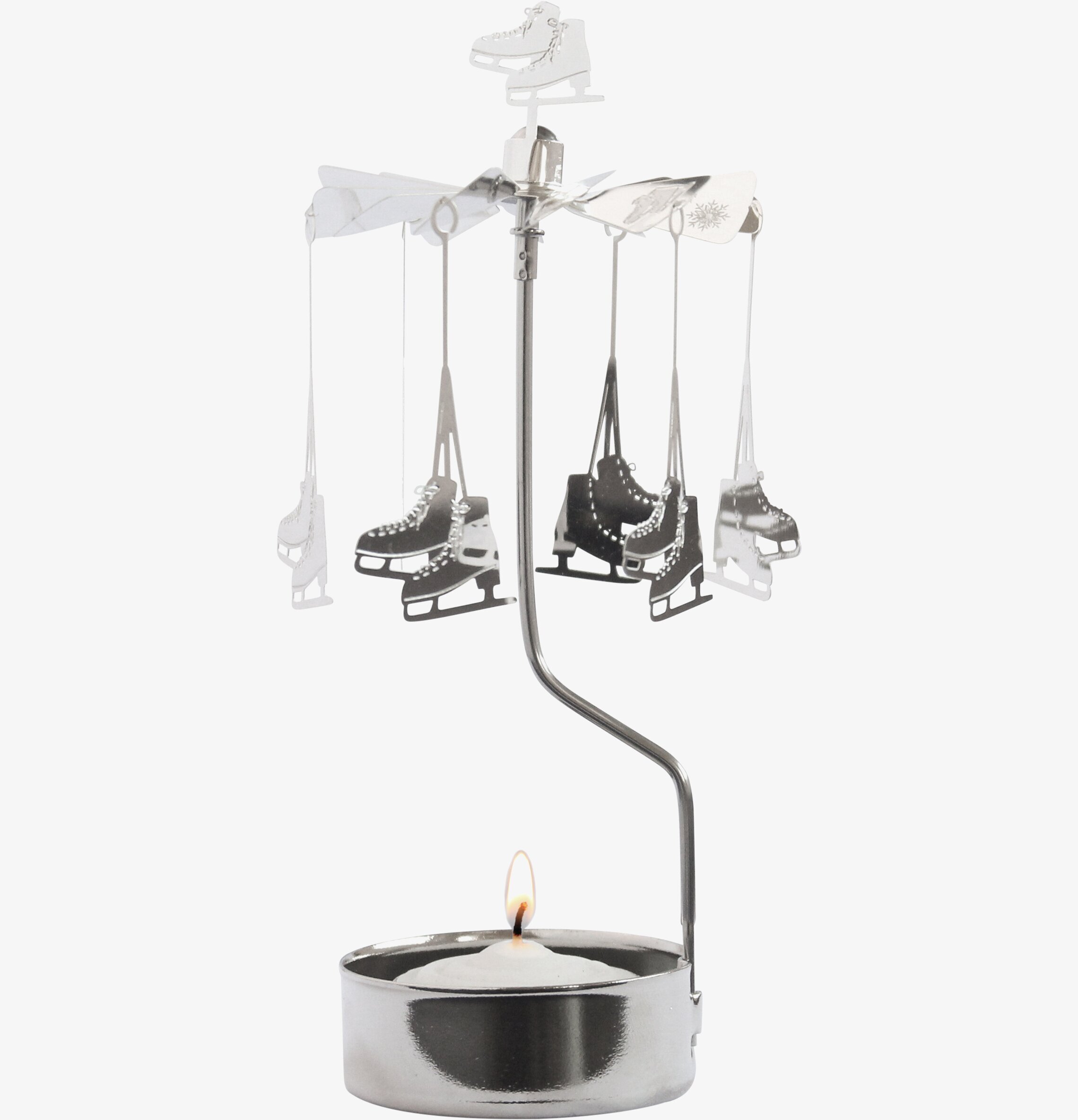 Bild av snurrande ljusspel med skridskor i metall