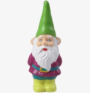 Bild av färgglad ljuslykta formad som trädgårdstomte