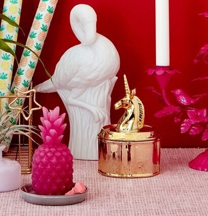 Ljus Pineapple Cerise från Rice, cerisefärgat ananasljus