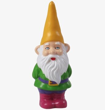 Bild av färgglad och lekfull ljuslykta formad som tomte