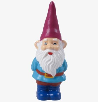 Bild av ljusstake: traditionell tomte i lila och blått