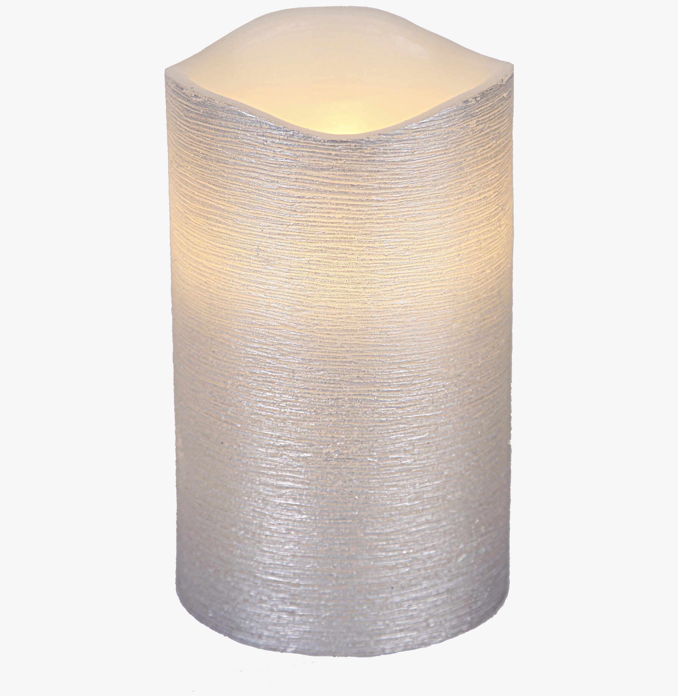 Bild av stilrent vaxljus i silver med unik design